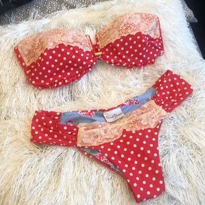 Adorable Beach Bunny Reversible Bandeau Bikini Set